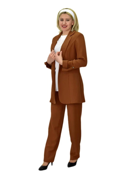 Kadın Ceket Pantolon Bluz 3 Lü Takım BGL-ST03808 - Resim 2