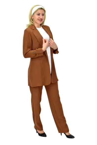 Kadın Ceket Pantolon Bluz 3 Lü Takım BGL-ST03808 - Resim 6