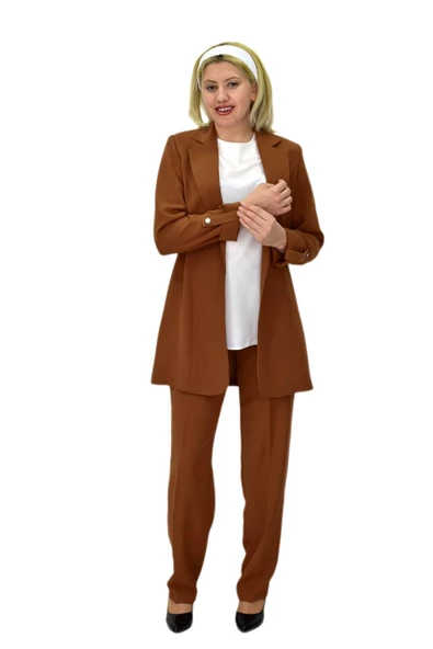 Kadın Ceket Pantolon Bluz 3 Lü Takım BGL-ST03808 - Resim 10
