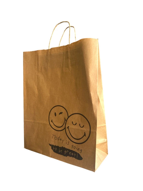 Umur Karton Çanta 12x32x40 (Smıley 90gr Kraft ) – 1 Adet