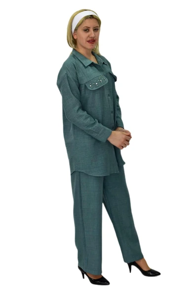 Kadın Ayrobin İkili Bluz Pantolon Takım BGL-ST03710 - Resim 11