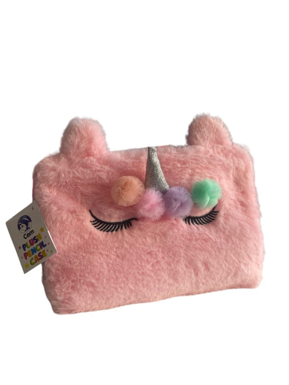Dolphin Pc-1840 Unicorn Peluş Kalem Çantası - Pembe