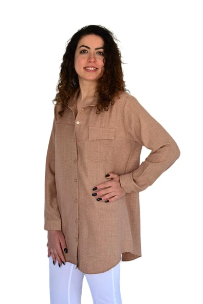 Kadın Tek Cep Kapaklı Ayrobin Gömlek BGL-ST03725 - Resim 8