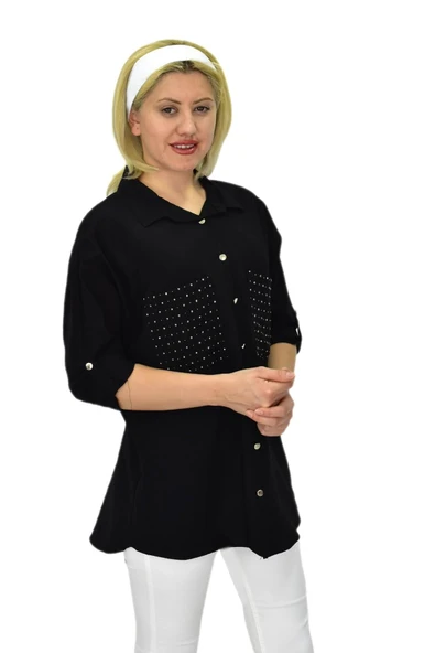 Kadın Cep Taşlı Ayrobin Gömlek BGL-ST03699 - Resim 12
