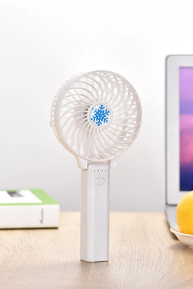 Şarjlı Taşınabilir El Fanı – 3 Kademeli Katlanabilir Masa Üstü Vantilatör, Işıklı, Sessiz Mini Fan - 4