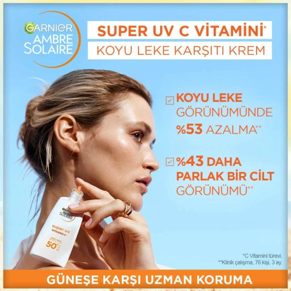 Garnier Ambre Solaire Super UV C Vitamini Koyu Leke Karşıtı Fluid Yüz Güneş Kremi SPF50+ 40ML - 2