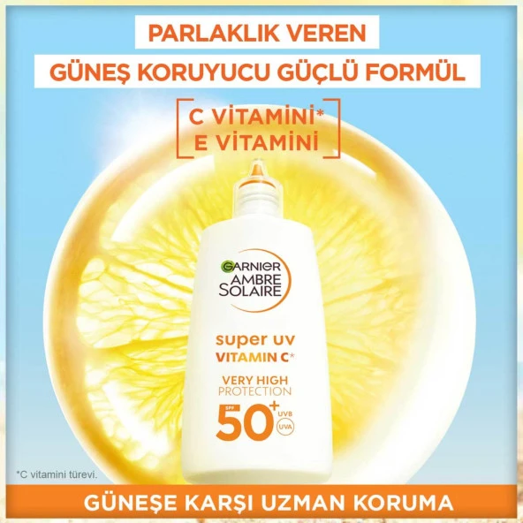 Garnier Ambre Solaire Super UV C Vitamini Koyu Leke Karşıtı Fluid Yüz Güneş Kremi SPF50+ 40ML - 5