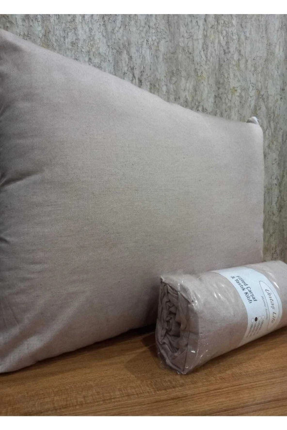 Üntaş Life Düz Skahve Tek Kişilik Lastikli Çarşaf +1 Adet Yastık Kılıfı Ecdüzs.kahvetek