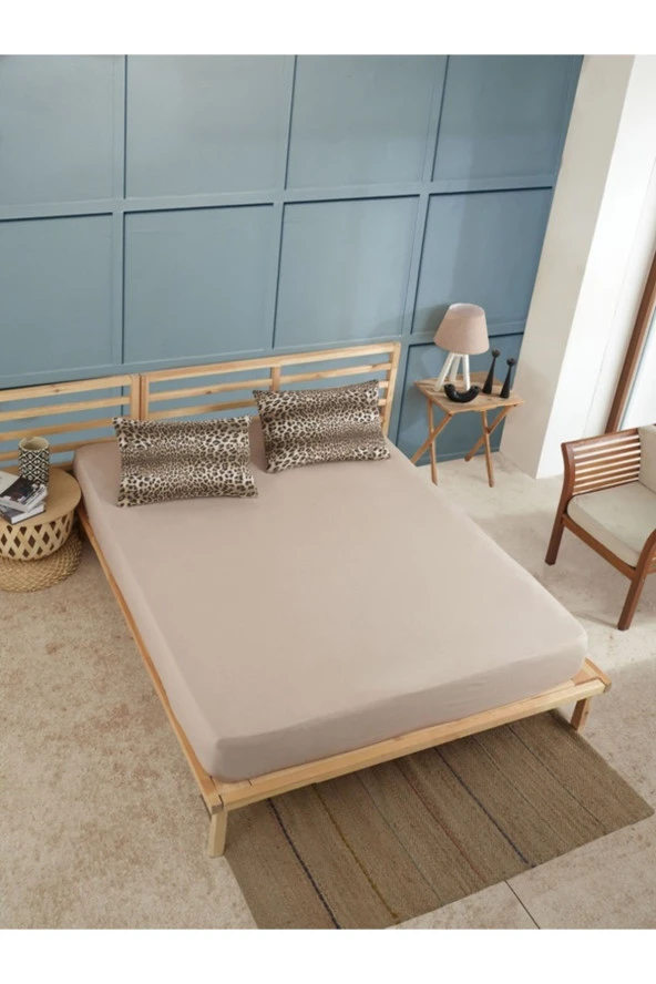 Üntaş Sahran Life Leopar Kombin Battal Boy 180x200 Lastikli Çarşaf+2 Adet Yastık Kılıfı