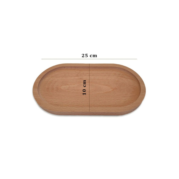 Mobawood    Ahşap Yağdanlık Altlığı Çerezlik - Kahvelik - Sabunluk Sunum Tabağı 25 cm Kayın - 2
