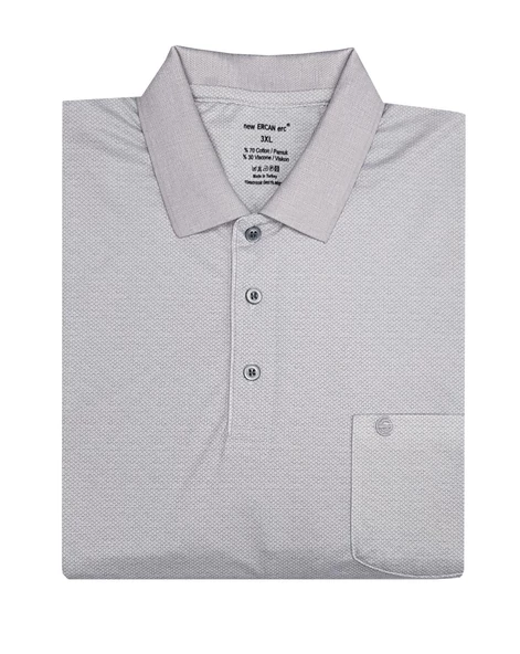 Ercan Büyük Beden Yakalı Klasik Kısa Kol Cepli Erkek Tişört-6750