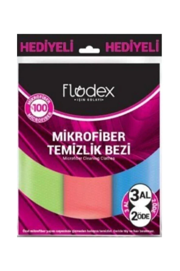 FLODEX Mikrofiber Cam Bezi 3 Al 2 Öde Paketli