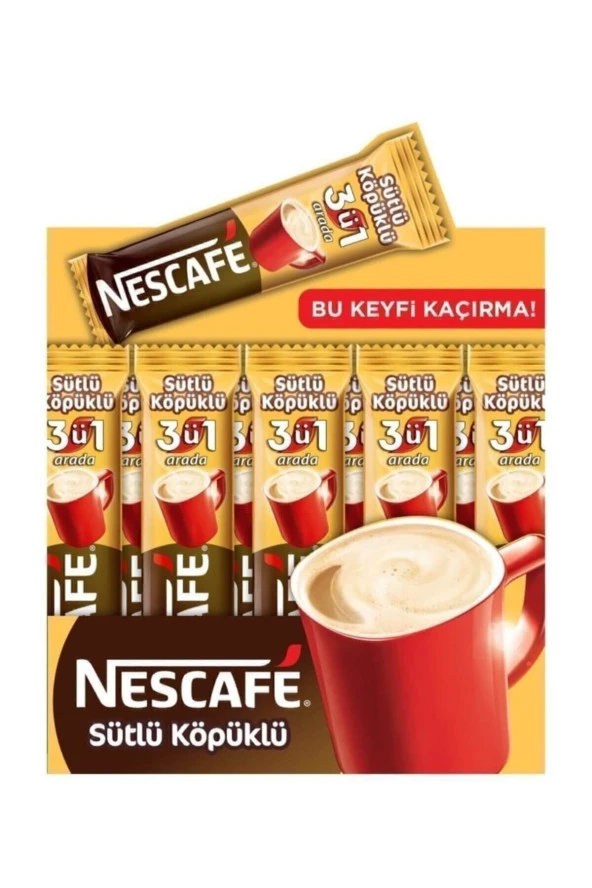 Nestle Nescafe 3'ü 1 Arada Sütlü Köpüklü *48