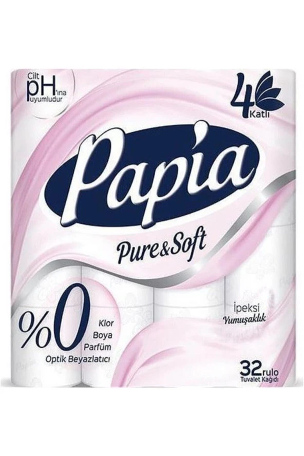 Papia Pure & Soft 4 Katlı 32'li Tuvalet Kağıdı