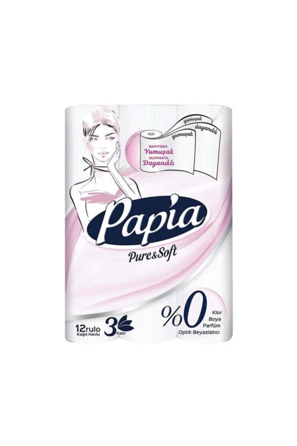 Papia Havlu Pure Soft 12 Rulo