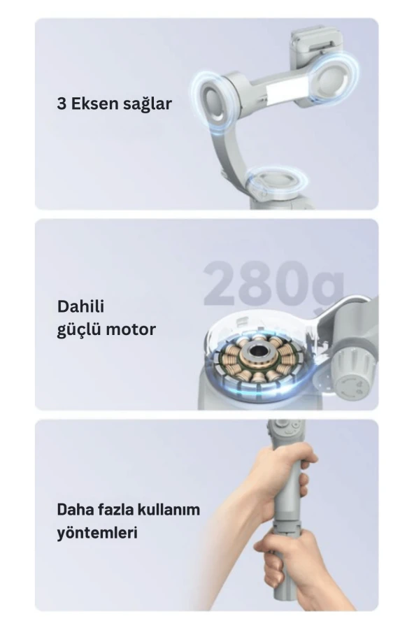 SFF18 360 Derece Otomatik Yüz Takipli Tripodlu BT 5.0 Selfie Gimbal - 3