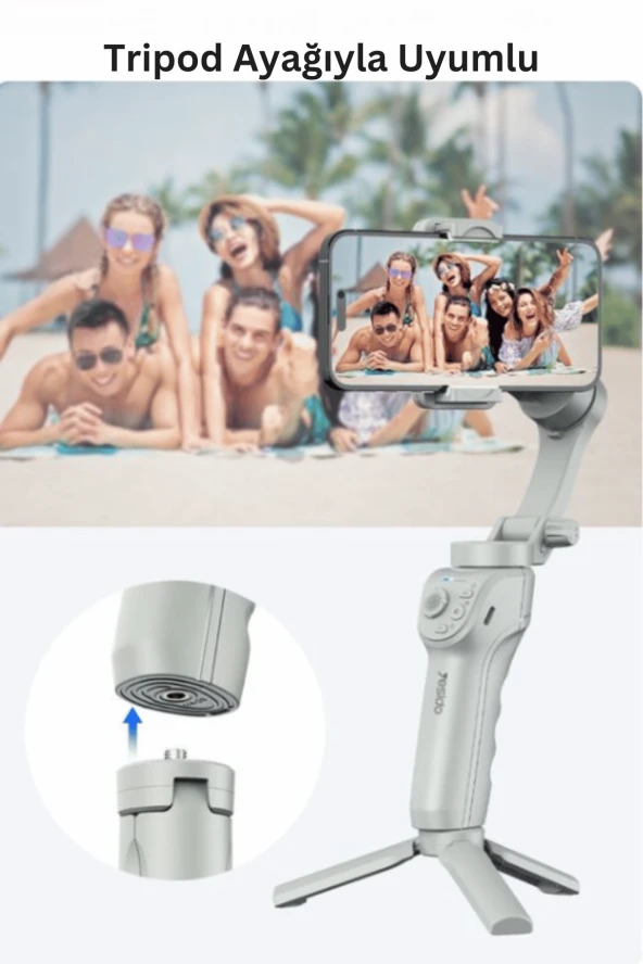 SFF18 360 Derece Otomatik Yüz Takipli Tripodlu BT 5.0 Selfie Gimbal - 6