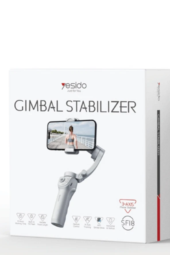 SFF18 360 Derece Otomatik Yüz Takipli Tripodlu BT 5.0 Selfie Gimbal - 9