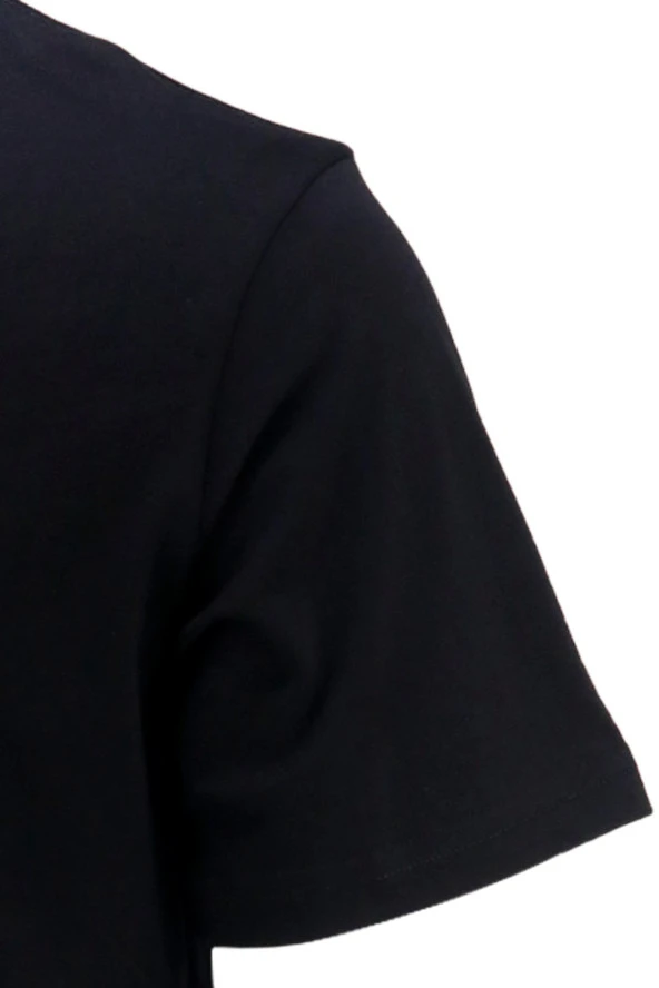 Erkek Bisiklet Yaka Standart Fit Siyah T-Shirt - 3
