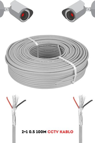 FURY Cctv Kablo Güvenlik Kamera Kablosu 2+1 0.5mm 100m Metre - 2
