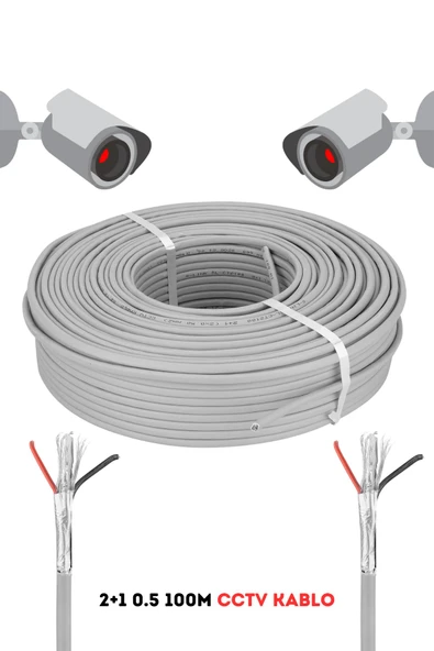 FURY Cctv Kablo Güvenlik Kamera Kablosu 2+1 0.5mm 100m Metre
