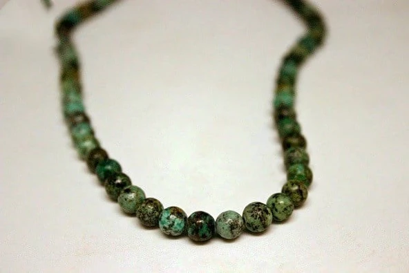 Afrika Turkuazı Taşı YARIM Dizi Royal Quality 6mm (18cm uzunluğundadır) - Resim 2