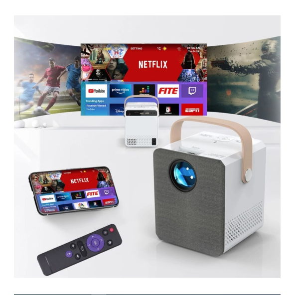 Android 4K Destekli  LCD LED Projeksiyon Cihazı - 2