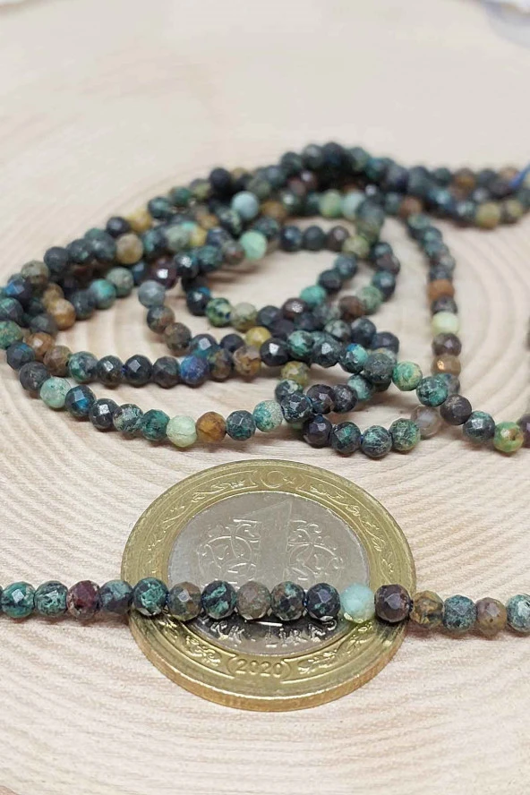 Afrika Turkuazı Taşı YARIM Dizi 2,5mm (17cm uzunluğundadır) - Resim 3