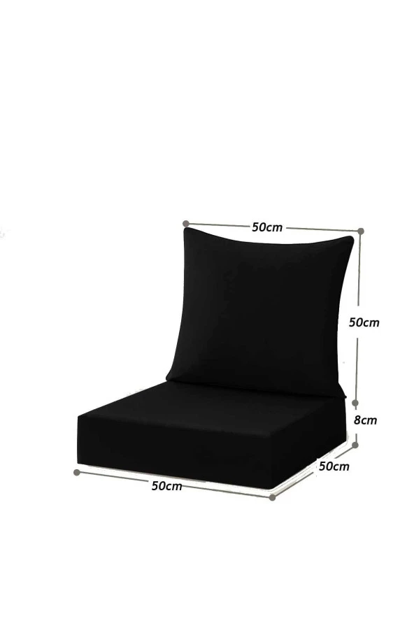 RevuBaby Dış Mekan Derin Koltuk Minderleri Sırtlıklı Puf lu Bahçe Minderi 1 SET - 2