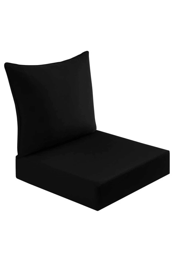 RevuBaby Dış Mekan Derin Koltuk Minderleri Sırtlıklı Puf lu Bahçe Minderi 1 SET - 3