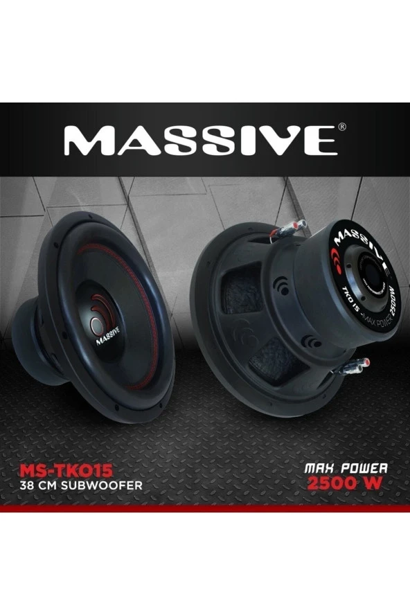 Massive Ms-tko15 38 Cm Çift Bobin Subwoofer Bas 2500 Watt Maximum Power