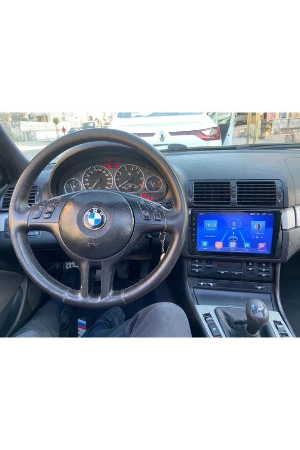 navicars BMW E46  Uyumlu  ANDROİD CARPLAY MULTİMEDYA 4 RAM 64 HAF. QLED AHD KAMERA