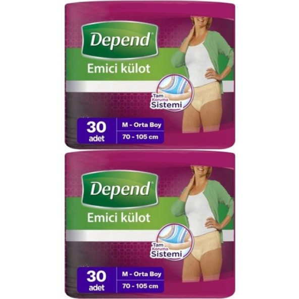 Depend Emici Külot Hasta Bezi Medium - Orta Kadın 60 Adet (2PKx30)