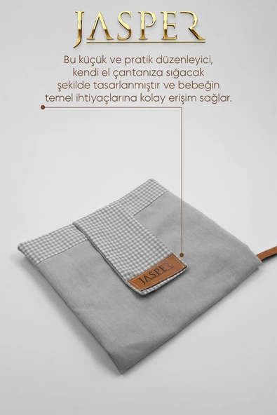 Jasper Gri Bebek Alt Açma Bakım Çantası Organizeri Pratik Ve Fonksiyonel Kullanım - 5