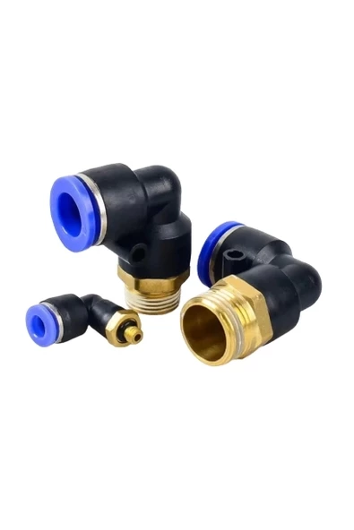 Pnömatik Dirsek Bağlantı 1/4 - 8mm - Resim 2