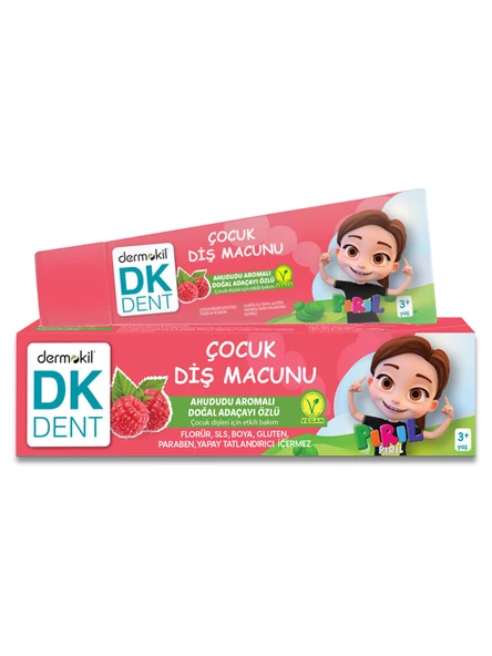 DK Dent Vegan Pırıl Ahududu Aromalı Florürsüz 50 ml Çocuk Diş Macunu