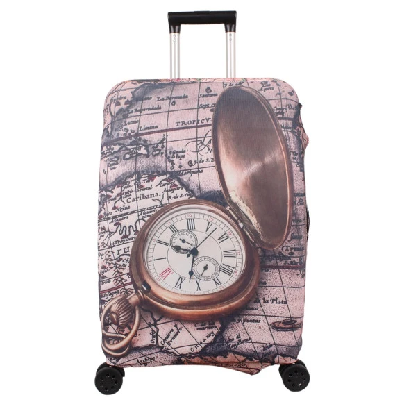 Bagacar Saat Büyük Orta Kabin Boy için 3 lü Valiz Kılıfı - Resim 2