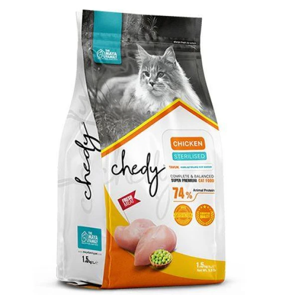 Chedy Cat Sterilized Tavuk Etli Kedi Maması10 KG