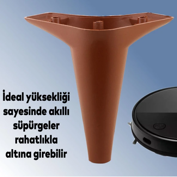 Mobilya TV Ünitesi Çekyat Koltuk Kanepe Destek Ayağı 15 cm Kahverengi Baza Ayak M8 6'lı Set - Resim 6