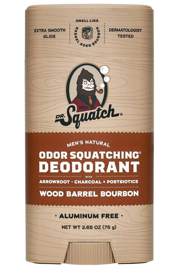 Dr.Squatch Wood Barrel Bourbon Alüminyumsuz Stick Deodorant 75GR