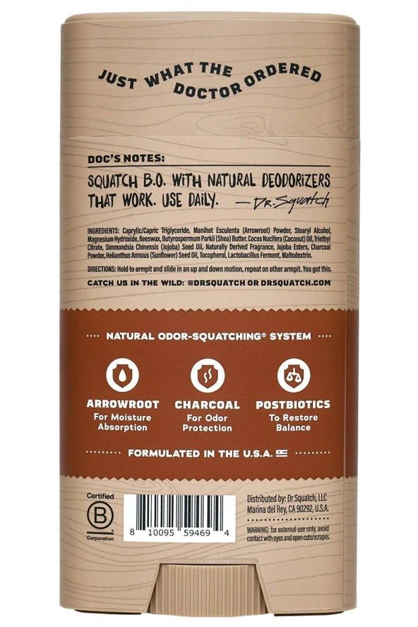 Dr.Squatch Wood Barrel Bourbon Alüminyumsuz Stick Deodorant 75GR - 2
