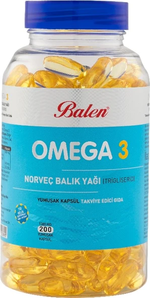 Balen Omega 3 Norveç Trigliserid 1380 mg 200 Kapsül
