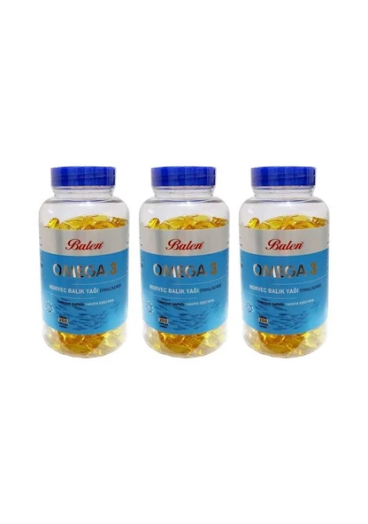 Balen Omega 3 Norveç Trigliserid 1380 mg 200 Kapsül 3'lü