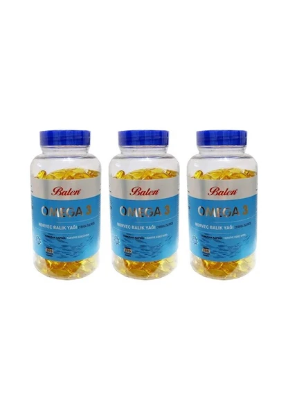 Balen Omega 3 Norveç Trigliserid 1380 mg 200 Kapsül 3'lü ürün görseli 1