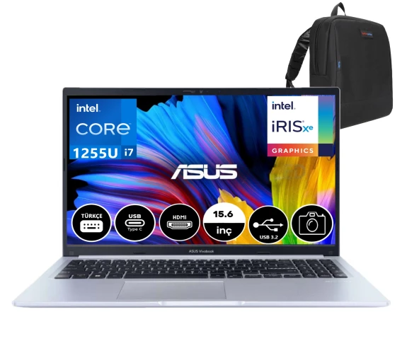 Asus Vivobook 15 X1502ZA-EJ2121 Intel I7-1255U 40GB 256GB Intel UHD Graphics 15.6" Full Hd Freedos Taşınabilir Bilgisayar EJ212111+WeblegelsinÇanta