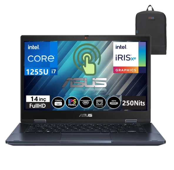 Asus B3402FBA-EC0391 İntel Core İ7-1255U 16GB 1tb SSD Windows11Pro 14'' FHD Dokunmatik Taşınabilir Bilgisayar EC039127+WeblegelsinÇanta