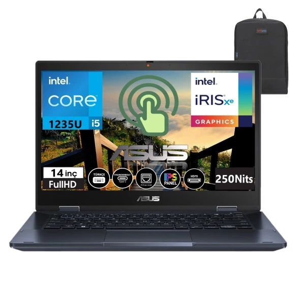 Asus B3402FBA-I58511 İntel Core i5-1235U 40GB 2TB SSD FreeDos 14'' FHD Dokunmatik Taşınabilir Bilgisayar AI58512B1D12+WeblegelsinÇanta