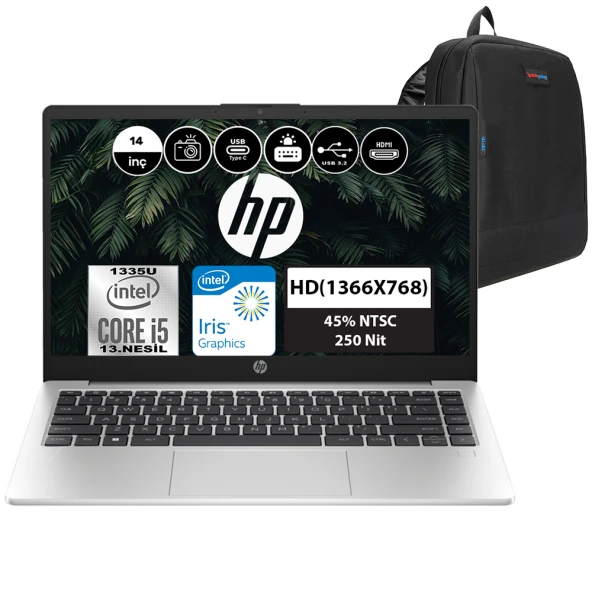 Hp 240 G10 Intel Core I5 1335U 16GB 2TB SSD Intel® Iris® Xᵉ Windows 11 Pro 14" HD Taşınabilir Bilgisayar 8A553EAP08 + Weblegelsin Çanta