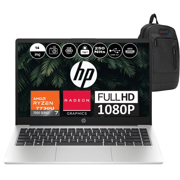 Hp 245 G10 AMD Ryzen 7 7730U 64GB 1TB SSD AMD Radeon™ Grafik Windows 11 Pro 14" FHD Taşınabilir Bilgisayar 8A552EAP11 + Weblegelsin Çanta