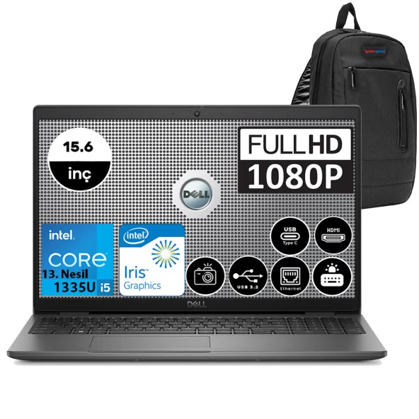 Dell Latitude 3540 Intel Core I5 1335U 64GB 2TB SSD Windows 11 Pro 15.6" FHD Taşınabilir Bilgisayar N006L354015W16 + Zetta Çanta